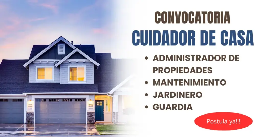 SOLICITAN CUIDADORES DE CASA / POSTULA YA