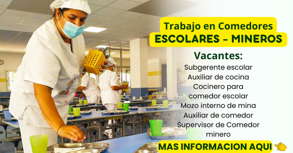 COMEDOR ESCOLAR - SOLICITA PERSONAL DE TRABAJO