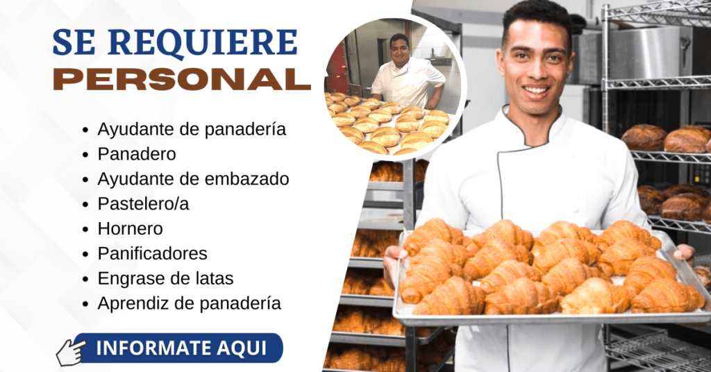 PANADERÍA / SOLICITA PERSONAL DISTINTAS ÁREAS LABORAL
